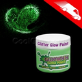 Glominex Glitter Glow Paint 2 Oz. Green Jars